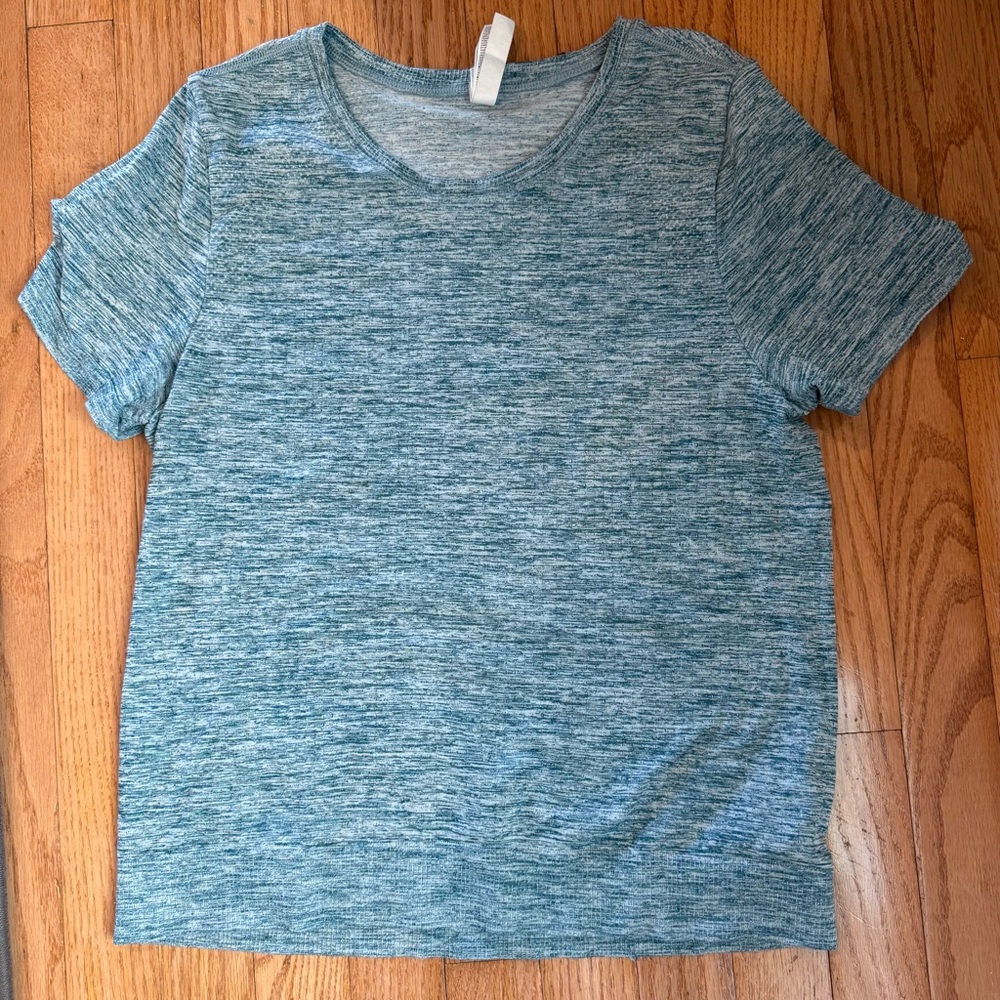 Athleta Heathered Teal Short Sleeve Top size Medium